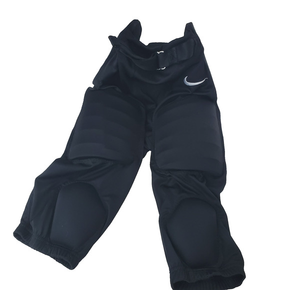 Nike Dri Fit Football Pants Shorts Padded Black Size YOUTH SMALL School LOGO - Picture 1 of 12